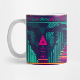 Neon Geometric Pattern Mug